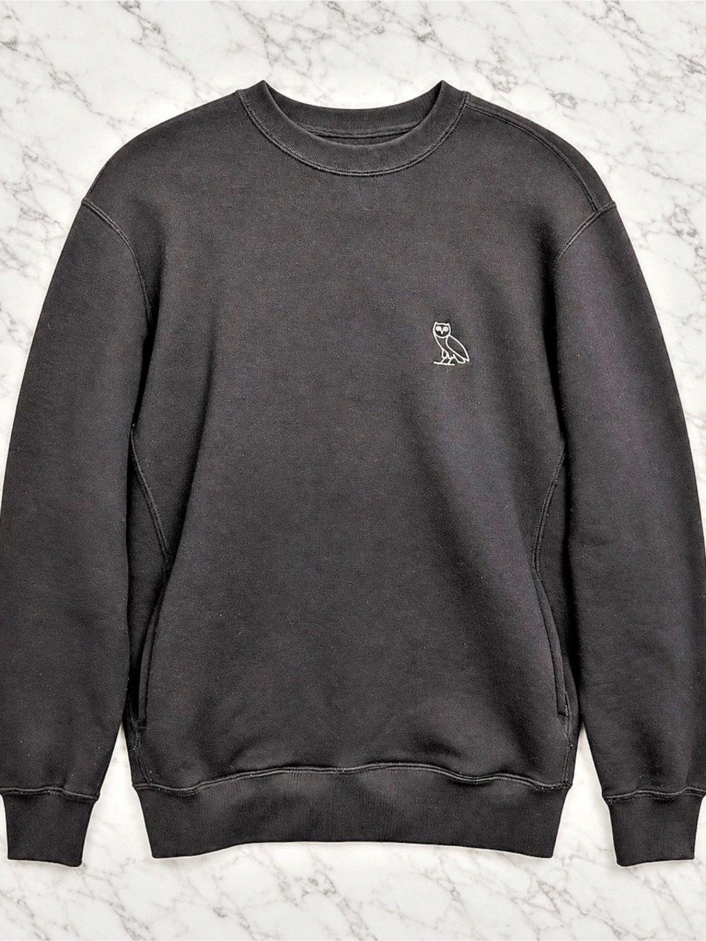 OVO October’s Very Own Drake Black Owl Crewneck Sweatshirt Made in Canada S
